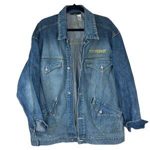 VTG Y2K Streetwear Rocawear Denim Jacket Mens XL Hip Hop 90s Oversized‎